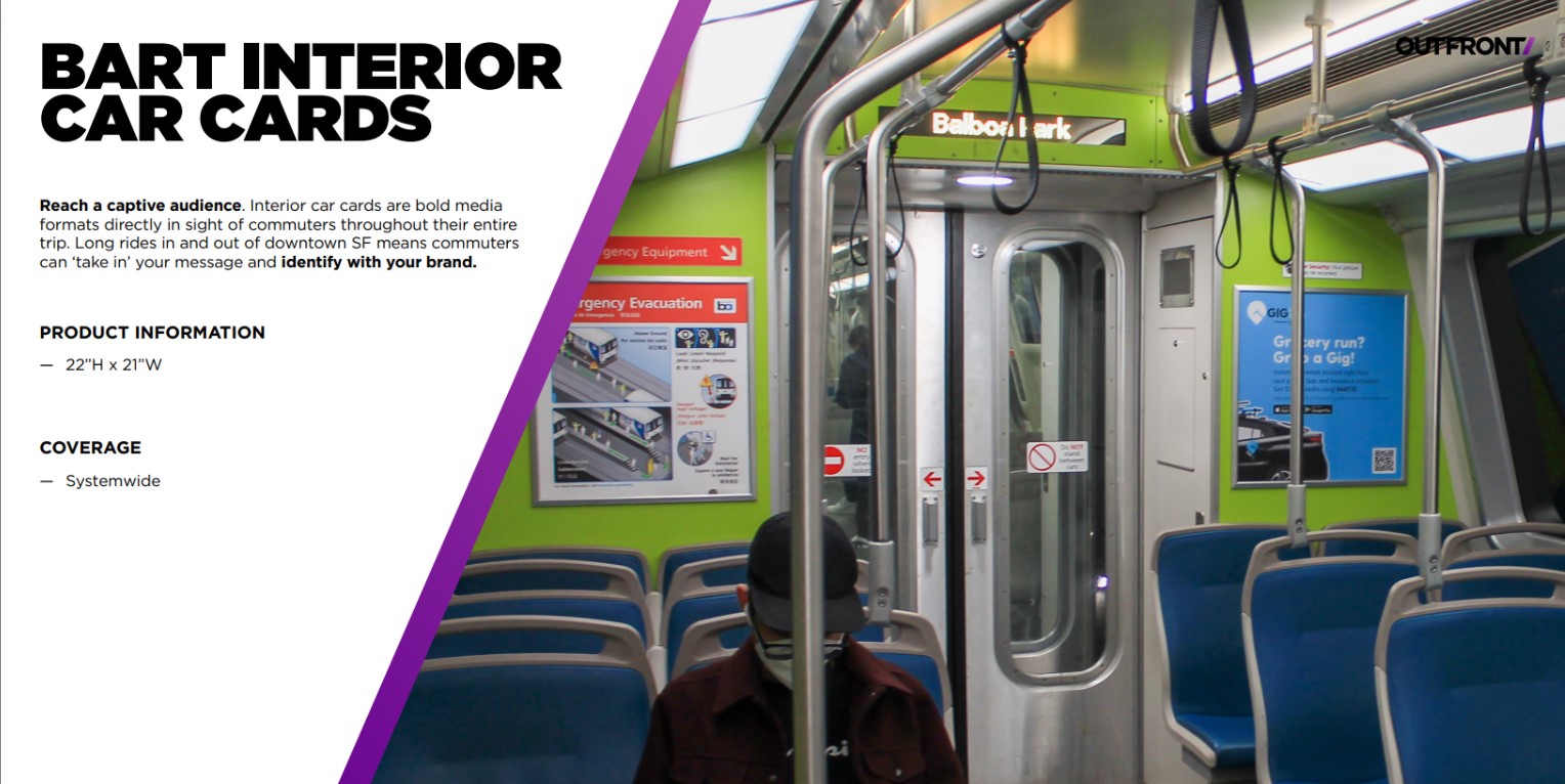 SF: BART Interior Car Cards System Wide - 325 units